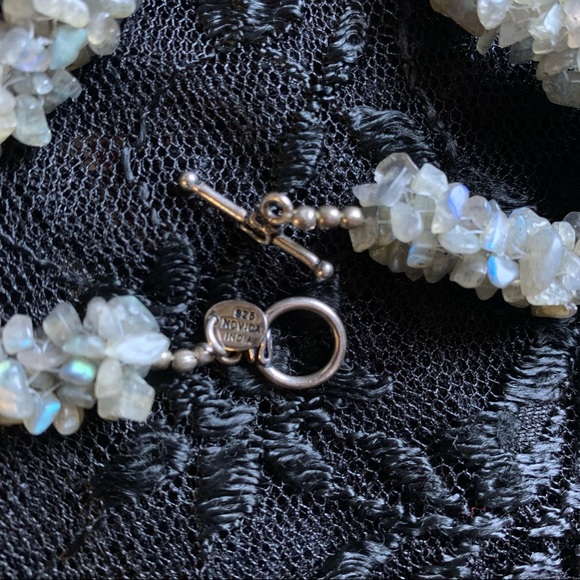 Vintage Labradorite Chip Sterling Silver necklace - Picture 3 of 12